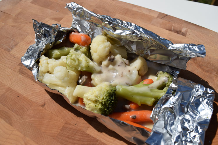 Creamy vegetables en papillote